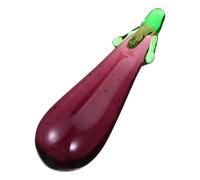 DECORNIJIA Vegetable Glass Ornament Eggplant Shape Handmade Indoor Desktop Decoration Tabletop Vegetable Adornment for Home and Office