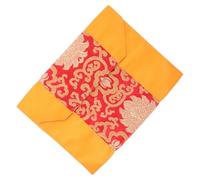 DECORNIJIA Vintage Chinese Silk Scriptures Wrapping Bag Portable Book Organizer Pouch Lightweight Reusable Travel Storage for Buddhist Texts and Temple Offerings Red