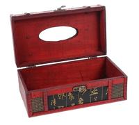 DECORNIJIA Vintage Chinese Style Tissue Box Cover Classic Napkin Case with Smooth Polished Surface Compact Decorative Tissue Holder for Home and Car Chic Aesthetic Napkin Dispenser