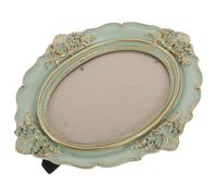 DECORNIJIA Vintage European Style Antique Photo Frame 7-Inch Green Oval Resin Retro Picture Frame Wall-Mounted for Small Photos