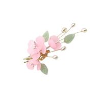 DECORNIJIA Vintage Hairpin Retro Style Imitated Jade Flower Pearl Inlaid Barrette Hair Gems for Women Girls