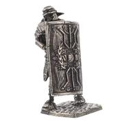 DECORNIJIA Vintage Medieval Knight Soldier Figurine Retro Roman Legionnaire Miniature Sculpture with Shield for Home Office Table Decor and Party Decorations