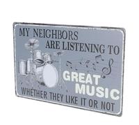 DECORNIJIA Vintage Music Tin Sign Retro Bar Wall Decor Iron Material with Creative Printed Patterns Artistic Patio and Garage Decoration for Home Pub and Outdoor Spaces