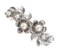 DECORNIJIA Vintage Pearl Rhinestone Flower Hair Clips Large Floral Barrette for Women Lightweight Comfortable Hairpin with Luminous Pearls Secure Hold for Thick Hair Updos and Half Ponytails