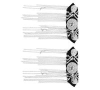 DECORNIJIA Vintage Punk Tassel Epaulettes for Jackets Silver Metal Chain Fringe Shoulder Badges with Pins Retro Shoulder Decorations for Costume, Stage Performance, and Dress-Up Accessories