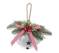 DECORNIJIA Vintage Rustic Large Christmas Bell with Pine Cone and Berry DIY Pendant Lightweight Festive Hanging Decoration for Tree and Home Holiday Decor Textured Old Fashioned Xmas Ornament