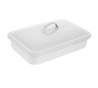 DECORNIJIA Wear Resistant Enamel Bake Pan Heat Resistant Roasting Tray with High Gloss Surface for Pancakes Pizzas Versatile Food Storage and Baking