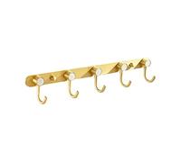 DECORNIJIA White Gold Hook Bathroom Wall Mounted Coat and Hat Rack Space Aluminum Row Hook with Smooth Surface Strong Load Capacity Stylish Clothes Hanger for Home Salon Hotel Use