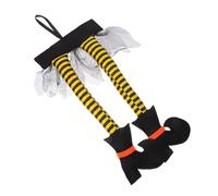 DECORNIJIA Wicked Witch Legs Halloween Decoration Outdoor Indoor Spooky Hanging Garland for Front Door Porch Window Striped Boot Ornaments for Party Pranks and Photo Props