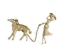 DECORNIJIA Women Dog Brooches Pins, Stylish Design, Alloy Golden Shining Look, Formal Events, Collar and Blouse Accessory