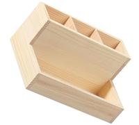 DECORNIJIA Wooden Cosmetics Storage Box with Multi-grid Design, Jewelry Organizer and Makeup Holder for Vanity Desk, Natural Solid Wood, Practical Storage Solution for Home and Beauty Tools