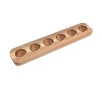 DECORNIJIA Wooden Egg Holder for Kitchen with 6 Compartments, Smooth Surface and Not Easy to Deform, Simple and Elegant Wood Chicken Egg Storage Tray for Fridge