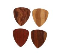 DECORNIJIA Wooden Folk Guitar Picks 4pcs Boxed Plectrums for Electric and Acoustic Guitars Compact Natural Wood Pick Set in Music Performances