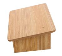 DECORNIJIA Wooden Step Stool for Adults Anti-Slip Desk Footstool with Slant Surface Small Size Oak Colour Footrest for Office Bedroom Bathroom Use