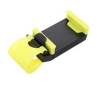 DECORNIJIA Yellow Car Steering Wheel Phone Holder Adjustable Hook Mount Compatible with Various Smartphones GPS Stand Hands Mobile Clip for Safe Driving