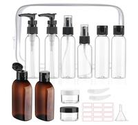 Decorniqu 15Pack Travel Bottles for Toiletries Refillable Travel Size Containers TSA Approved Toiletry Bottles Leak Proof Toiletries for Women Men Clear Airport Toiletry Bag Shampoo Conditioner Lotion