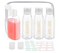 Decorniqu 4 PCS Travel Bottles for Toiletries 100ml TSA Approved Shampoo and Conditioner Bottles Leak Proof Travel Containers Reusable Travel Size Toiletries Plastic Squeeze Bottles with Flip Cap