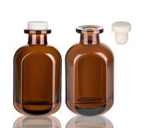 Decorniqu Glass Diffuser Bottles 2 PCS 150ml/5oz Empty Reed Diffuser Bottle Refillable Aromatherapy Storage Container(Brown)