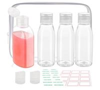 Decorniqu Travel Bottles for Toiletries 4 PCS 100ml Leak Proof Travel Size Toiletries TSA Approved Travel Containers Refillable Travel Essentials Plastic Squeeze Bottles with Flip Cap