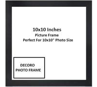 DECORO 10x10 Inch Square Black Photo Frame | Poster Frame | 10x10inch Wooden Photo Frame | Black Picture Frame |(Black, 10x10 inch)