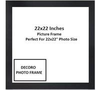 DECORO 22X22 Inch Square Black Photo Frame | 22X22inch Poster Frame | Wooden Photo Frame | Square Black Picture Frames