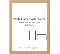 DECORO 36x24inch (91.5x61) cm Photo Frame, 36x24 Maxi Poster Frame, Picture Poster Frame, Portrait and Landscape Display Picture Frames (Oak)