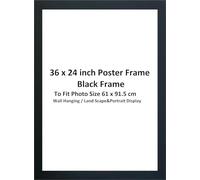 DECORO 36x24inch Black Wood Photo Frame - Maxi Size for Pictures and Posters
