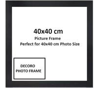 DECORO 40x40 cm Black Photo Frame | 400x400 mm Poster Frame | 40x40 cm Wooden Picture Frame | Large Black Picture Frames 40x40cm