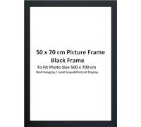 DECORO 50x70cm Black Colour Photo Frame, Suitable for 50x70cm/70x50cm Picture Size Frame, Poster frame Wall Hangings Home Decore (BLACK, 50X70 CM)