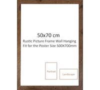 DECORO 50x70cm Rustic Frame - 500 x 700 mm Wooden Photo Frame - Large Rustic Colour Picture Frames 50 x 70 cm - 70x50cm Photo Frames