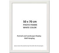 DECORO 50x70cm White Wooden Photo Frame | 500x700mm Modern Contemporary Poster Frame