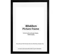 DECORO 80x60cm Black Wooden Photo Frame | 800x600mm Poster Frame | 80 x 60 cm Modern Black Picture Frame