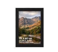 DECORO Black 70X50 CM (27.56X19.69) B2 Pack of 1 Picture Frame with Plexiglass Front & Engineered Wood Construction, Wall Hanging Display for Photos, Posters & Artwork, Portrait or Landscape