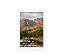 DECORO White 80X60 CM (31.50X23.62) CANVAS Pack of 1 Picture Frame with Plexiglass Front & Engineered Wood Construction, Wall Hanging Display for Photos, Posters & Artwork, Portrait or Landscape