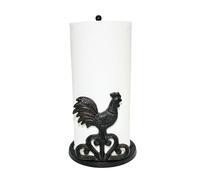 Decoronix Rustic Elegance Cast Iron Rooster Paper Towel Holder - Freestanding 12"" Kitchen Accessory with Farmhouse Charm - Perfect for Adding a Touch of Country Style to Your Kitchen Decor