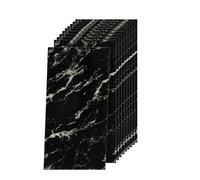 Decoroom Tile Stickers Black 60x30cm/10pcs,Marble Self Adhesive Wall Tiles Waterproof,Peel and Stick on Wall for Bathroom Kitchen Splashback