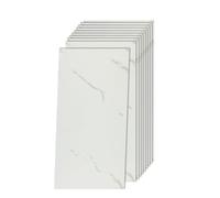 Decoroom Tile Stickers White 60x30cm/10pcs,Marble Self Adhesive Wall Tiles Waterproof,Peel and Stick on Wall for Bathroom Kitchen Splashback