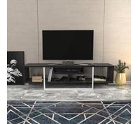 Decorotika Astona Tv Stand Tv Unit For Tvs Up To 65 Inch Black Marble Effect And White