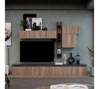 Decorotika Avignon Moduler Modern Tv Unit Wall Mount Customizable Layout Black Alina