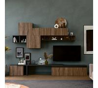 Decorotika Bilbao Moduler Modern Tv Unit Wall Mount Black Alina