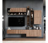 Decorotika Budva Moduler Modern Tv Unit Wall Mount Customizable Layout Black Alina