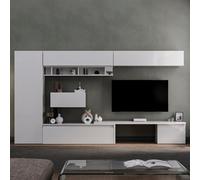 Decorotika Cardiff Moduler Modern Tv Unit Wall Mount Customizable Layout High Gloss White