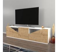 Decorotika Carson Tv Stand Tv Unit For Tv's Up To 72 Inch White And Oak