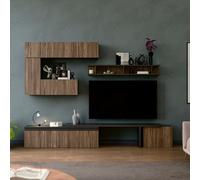 Decorotika Chamonix Moduler Modern Tv Unit Wall Mount Customizable Layout Black Alina