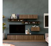 Decorotika Elche Moduler Modern Tv Unit Wall Mount Black Alina