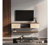Decorotika Elia 140 cm Wall Mounted TV Unit (Wall Shelf Included) in Brown Decorotika Brown
