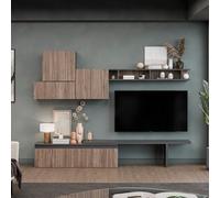 Decorotika Estoril Moduler Modern Tv Unit Wall Mount Floating Media Console Black Alina