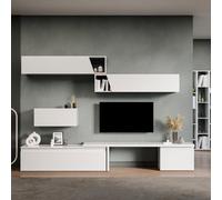 Decorotika Glasgow Moduler Modern Tv Unit Wall Mount Customizable Layout High Gloss White