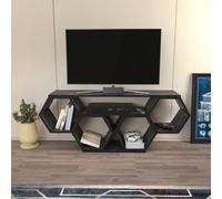 Decorotika Honey Tv Stand Tv Unit For Tvs Up To 55 Inch Black Marble Effect