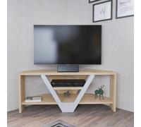 Decorotika Karin Tv Stand Tv Unit For Tvs Up To 45 Inch Sapphire Oak And White